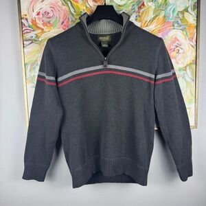 Eddie Bauer Men’s Quarter Zip Sweater Size M – Gray Knit Pullover
